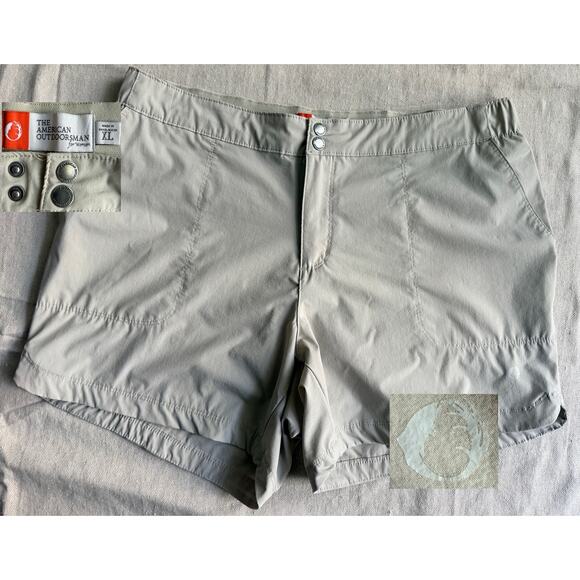 The American Outdoorsman Pants - The American Outdoorsman Women’s Hiking Trail Shorts XL Gray Mid Rise Stretch 5”